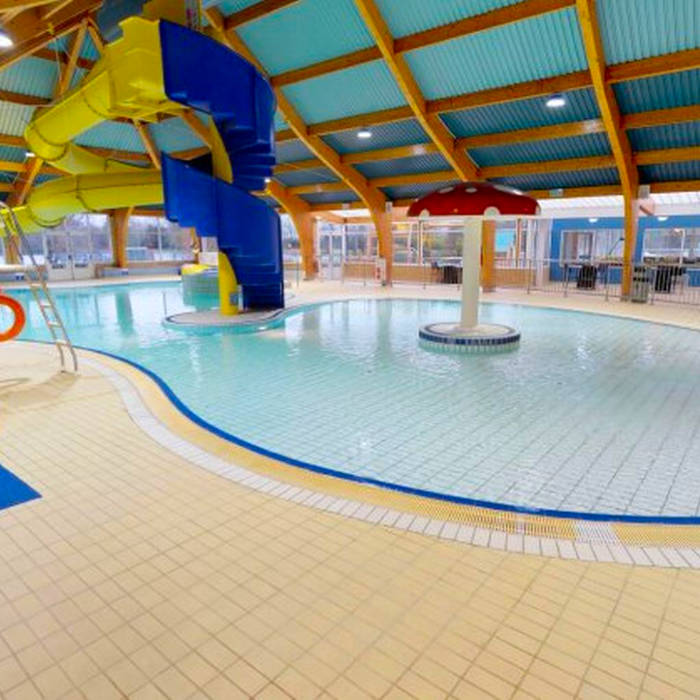 Indoor pool with flume at Cotswold Hoburne